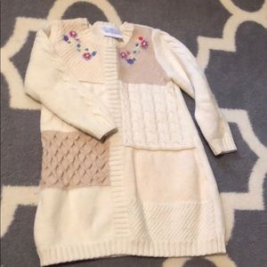 Hanna Andersson cream patchwork sweater dress